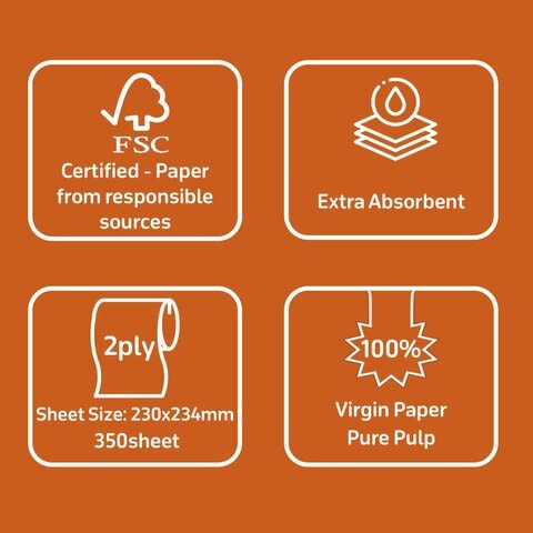 Carrefour Maxi Roll Multi-Purpose Towel 350 Sheets
