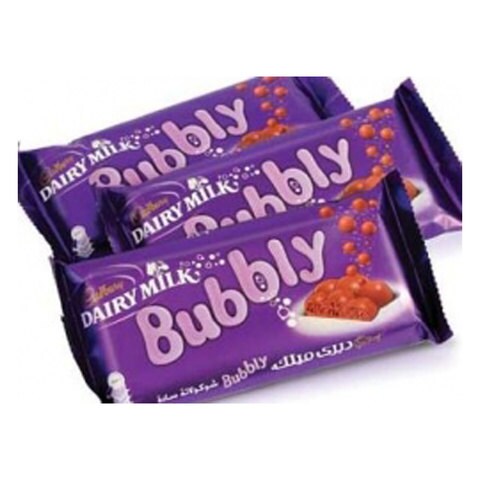 Cadbury Dairy Milk Bubbly Chocolate 87g Pack of 3