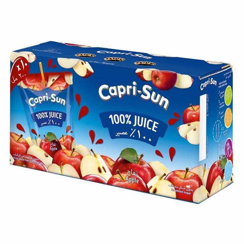 Buy Capri Sun No Added Sugar Apple Juice 200ml Pack of 10 in UAE