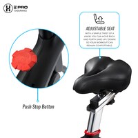 H PRO Magnetic Resistance Indoor Cycling Bike, Belt Drive Stationary Bike, With LCD Monitor &amp; Comfortable Seat Cushion, Exercise Bike For Home Cardio Workout, 10 Kg Flywheel