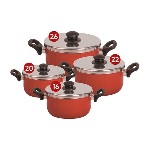 First 1 Cooking Pots, Set of 8 - Size 16,20,22,26