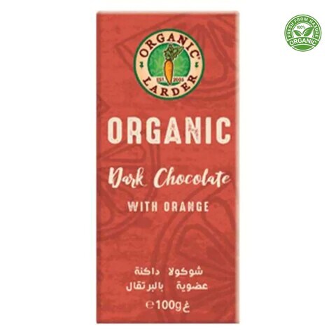 Organic Larder Dark Chocolate With Orange 100g