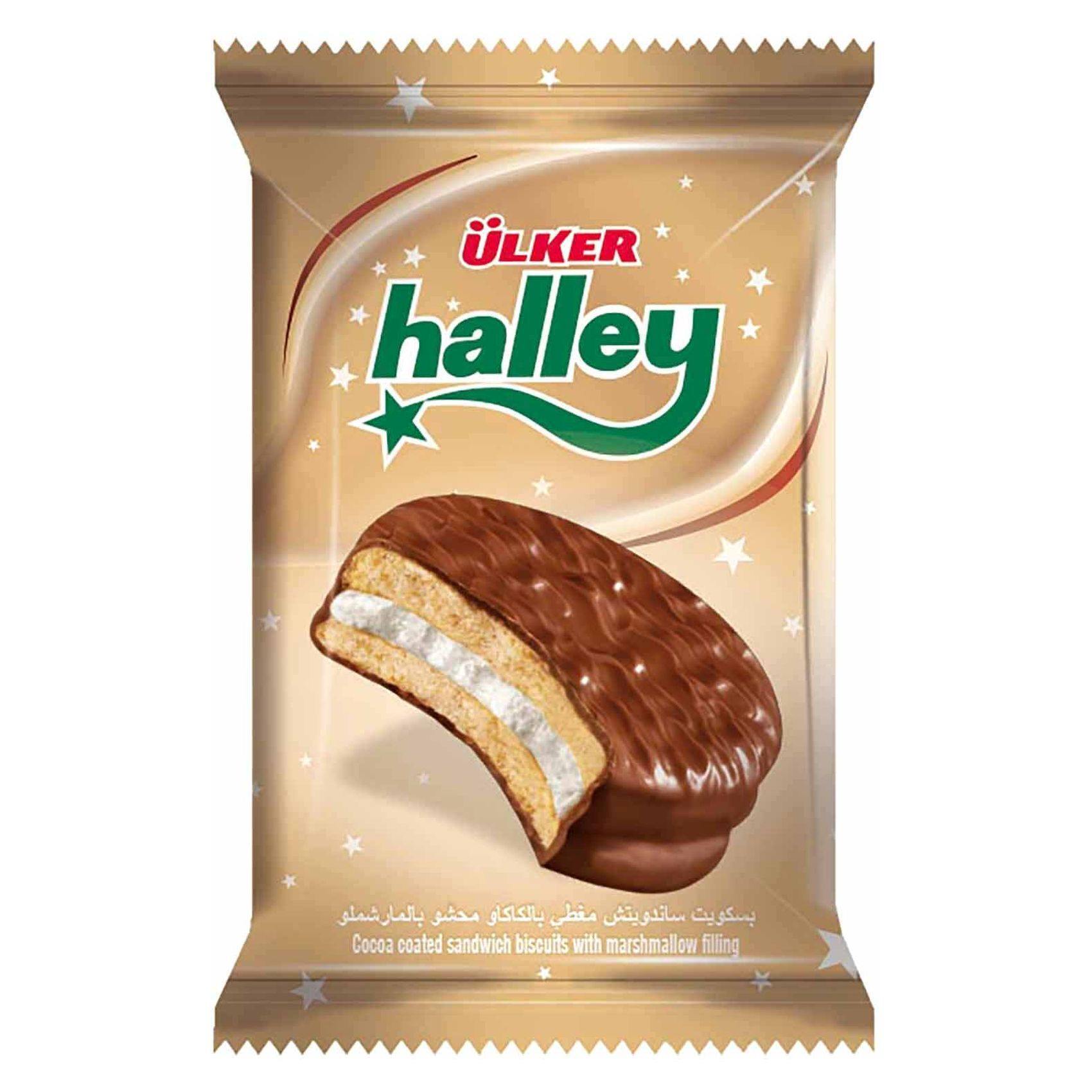 Buy Ulker Halley Marshmallow Chocolate Coated Biscuits 30 Gram Online Shop Food Cupboard On Carrefour Egypt