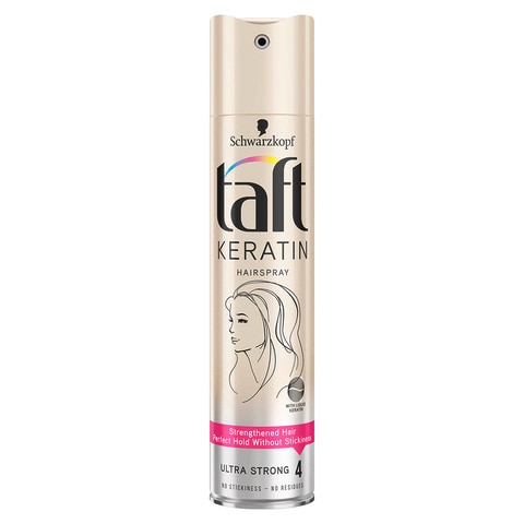 Buy Schwarzkopf Taft Ultra Strong 4 Keratin Hair Spray Clear 250ml With Comb in UAE