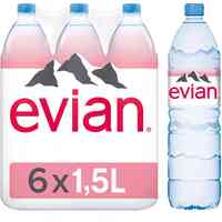 evian Natural Mineral Water 1.5L Pack of 6