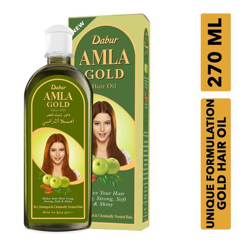 Buy Dabur Amla Gold Hair Oil for Chemically Treated Hair - 270ml in Egypt