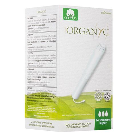 Organics Super Cotton Tampon With Applicator White 14 count