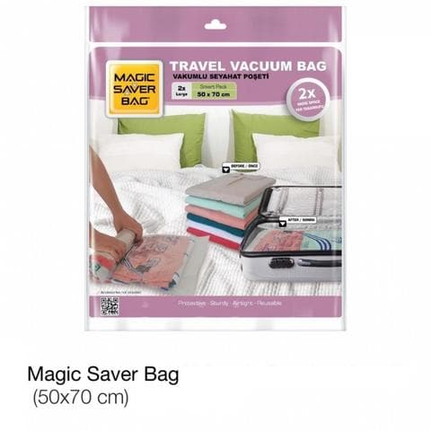 Magic Saver Bag Vacuum Travel Bag Large Clear 50x70cm