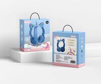 Led Cat Ear Headphones Black Color Luminous Wireless Headphone Bluetooth 5.0 Headsets Noise Cancelling Foldable Adults Kids Earphone, Cute Earphone for Boys and Girls