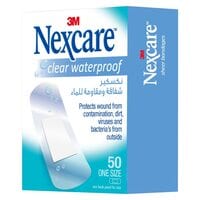 Nexcare Clear Waterproof Bandages Plasters 25 mm x 72 mm 50 PCS