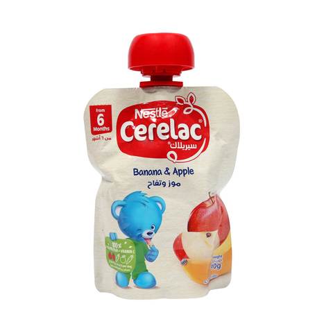Nestle Cerelac Banana &amp; Apple Puree Pouch 6 Months 90g