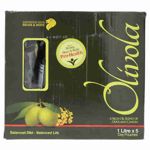 Olivola a Rich Oil Blend of Olive and Canola 1 Litre x 5