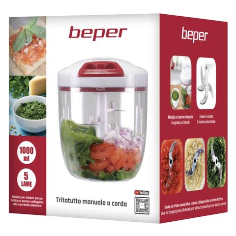 Manual Food Chopper Pull Cord Vegetable 1000W Hand Blender Kitchen