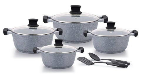 Winsor - 10Pc Cookware Set Cast Aluminium Granite And Non-Stick Cookware