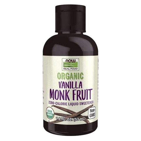 Now Foods Organic Vanilla Monk Fruit Zero-Calorie Liquid Sweetener 53ml