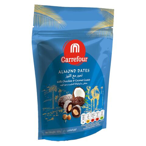 Carrefour Milk Chocolate And Coconut Coated Almond Dates 100g