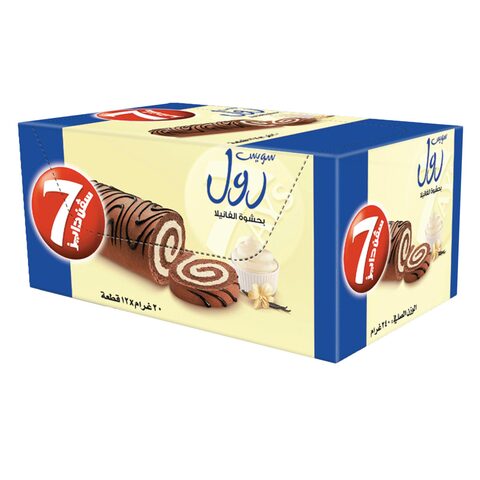 Buy 7 Days Swiss Roll Vanilla Filling 20g 12 Pieces in Saudi Arabia
