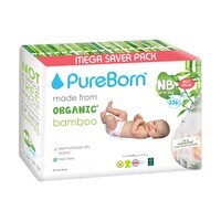 Buy PureBorn Organic Bamboo Diaper Pants Size 3 5.5-8kg White 112 ...