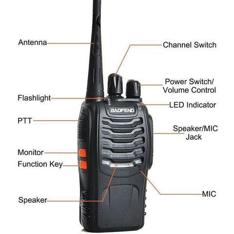 Crony Baofeng Bf- 888S 4Pcs Walkie Talkies Handheld Two Way Radios Battery With Charger