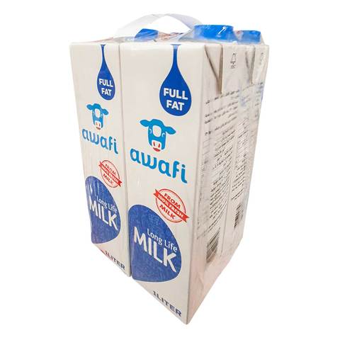 Awafi Long Life Milk Full Fat 1Lx4&#39;s