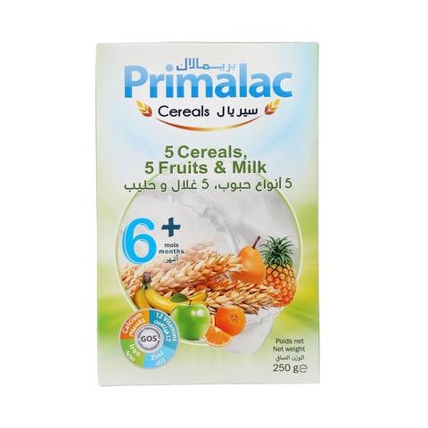 Primalac Cereals 5 Cereals, 5 Fruits &amp; Milk 250g