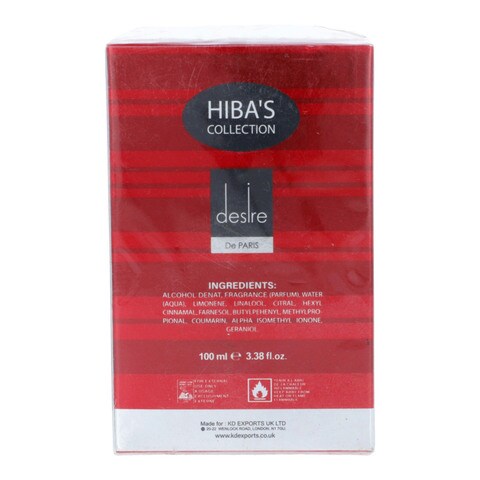 Hiba&#39;s Collection Desire De Paris Eau De Toilette 100 ml