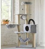 Buy Generic Meetion Climbing Tower Stable With Sisal Scratching Post Condo Hammock Cat Scratcher Play Toy (Light Grey) in UAE