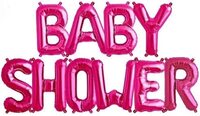 Baby Shower Balloon Banner, 16 Inch Foil Baby Girl Letter Balloon Sign for Gender Reveal Party Baby Shower Decorations and Supplies (Pink)