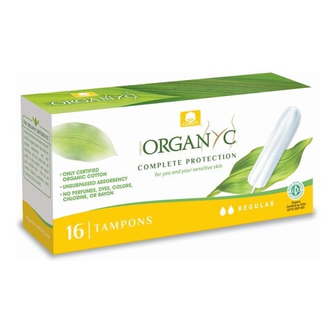 Organyc Complete Protection Tampons With Applicator Regular White 16 Tampons