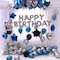 Party Propz Happy Birthday Balloons Decoration Kit 43Pcs Set for Husband Kids Boys Balloons Decorations Items Combo with Helium Letters Foil Balloon Banner, Latex Metallic Balloons