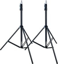 COOPIC 2pcs L200 II Aluminum Light Photography Tripod Stand, 200cm Adjustable Sturdy Tripod Stand for Reflectors, Softboxes, Lights, Umbrellas, Load Capacity: 5kg Black