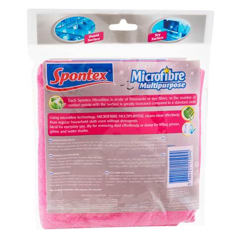 Spontex Microfiber Multipurpose Cloth Pink 1 Piece