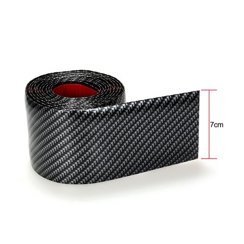 Generic-Universal Car Sticker 4D Carbon Fiber Rubber DIY Door Sill Protector Edge Guard 2m 7cm