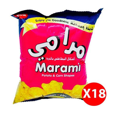 اشتري مرامي  أشكل بطاطس بالذرة بطعم دجاج  14 جرام × 18 في السعودية