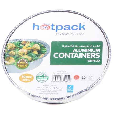 Hotpack - Aluminum Round Container 800Cc 10Pcs