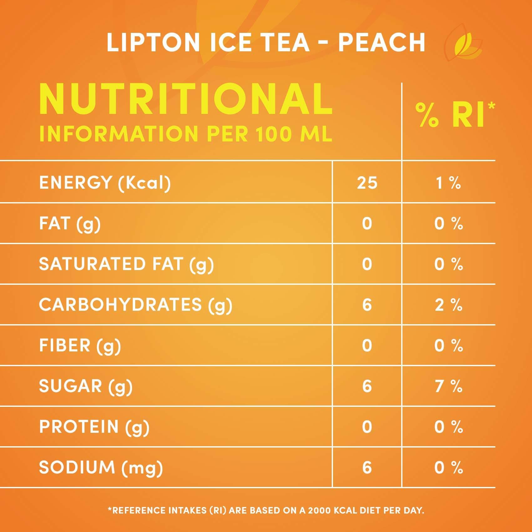 Buy Lipton Peach Ice Tea Non Carbonated Low Calories Refreshing Drink
