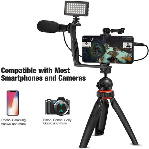 Buy DMK Power Coopic Smartphone Video Stabilizer Rig Kit With Microphone + Light  Diffuser + Mini Tripod For Iphone Samsung Huawei Nikon Sony Fujifilm Fit  For Most Phones And Cameras Online 