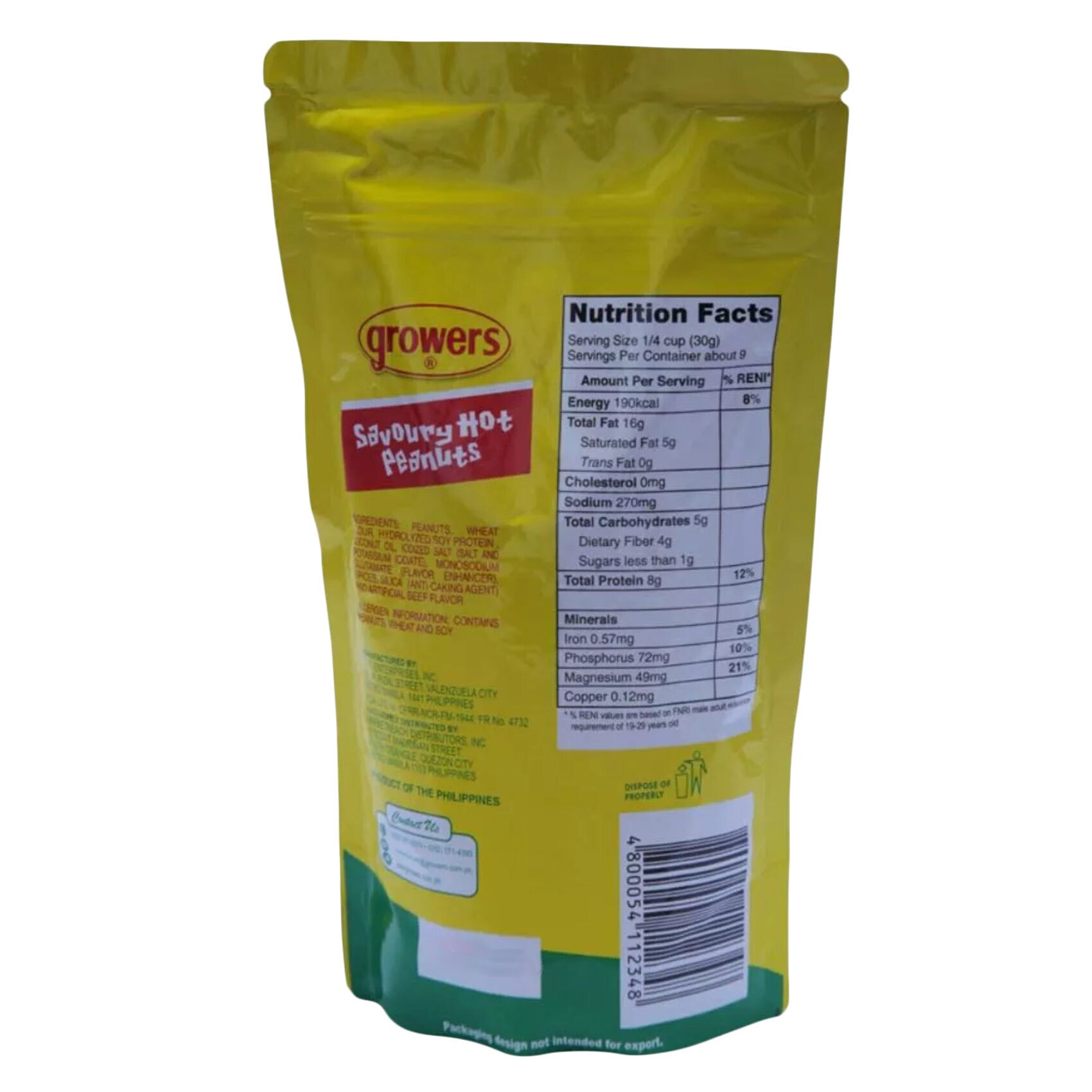 Buy Growers Savoury Hot Peanut 280g Online | Carrefour Qatar