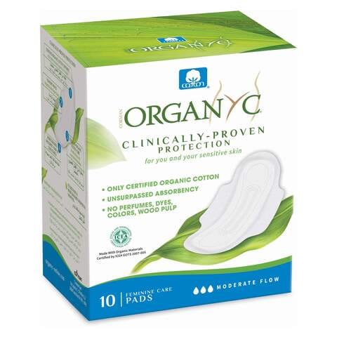 Organyc Cotton Day Wings Pads White 10 Pads