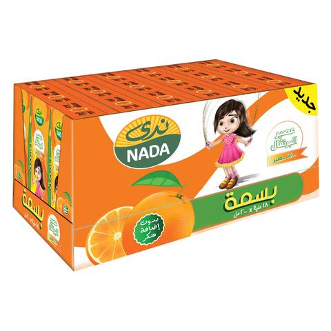 Buy Nada Basmah Orange Juice 200ml x18 in Saudi Arabia