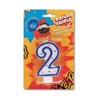 Fun It&#39;s Cool Numeral 2 Birthday Candle Multicolour