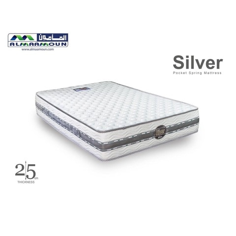 Almaamoun Silver Pocket Spring Mattress - 120x195 Cm - Silver