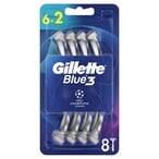 Buy Gillette Blue3 Men rsquo s Disposable Razors 6+2 Pack in Kuwait