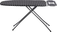 Royalford Leona Ironing Board RF11245 Iron Table With Adjustable Height Mechanism Heat Resistant Cotton Cover Monoblock Metal Base Non Slip Legs And Iron Rest 100X30 cm, Multicolor