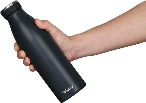Sistema Stainless Steel Water Bottle Black 500Ml