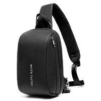 Arctic Hunter Crossbody Sling Bag Water Resistant Anti Theft Unisex Shoulder bag with Built in USB Port for Travel Business Shopping XB00081 Black