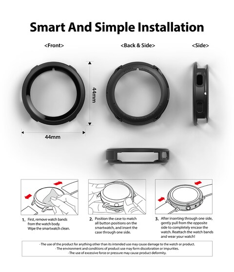 Ringke - Samsung Galaxy Watch 4 44mm Case - Air Sports Series - Black
