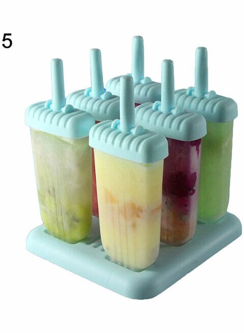 Buy 6-Cell Ice Cream Popsicle Maker Lolly Tray Multicolour 17 x 15.5 x ...