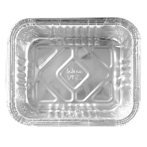 Falcon Rectangle Aluminium Container With Lid Silver 450ml 10 PCS