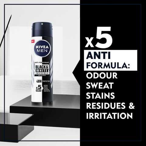 NIVEA MEN Antiperspirant Spray for Men Black &amp; White Invisible Protection Original 200ml